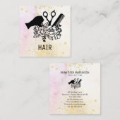 *~* Blumenschere Combe Blume Glitzer Dryer AP6 Quadratische Visitenkarte (Vorne/Hinten)