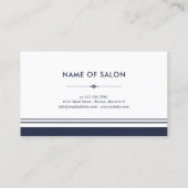 Blumenschere Navy Blauer Haar Stylist Ernennung Terminkarte (Rückseite)