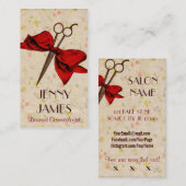 Blumenscheren des Vintagen Bogens des Visitenkarte (Vorne/Hinten)