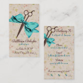 Blumenscheren des Vintagen girly Bogens des Treuekarte (Vorne/Hinten)