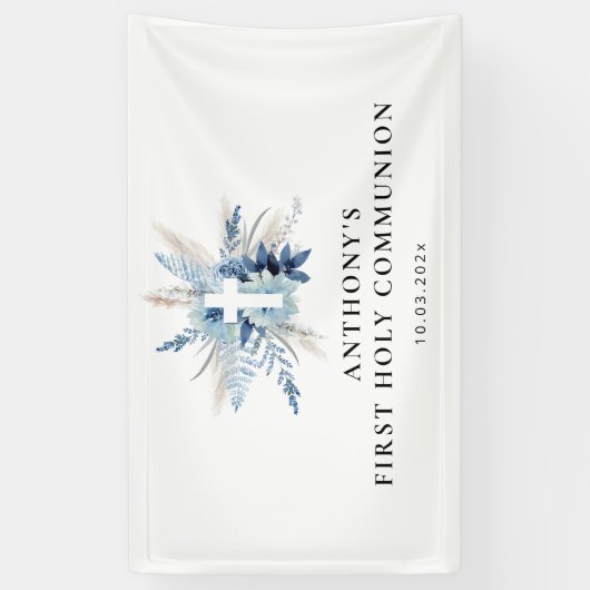 Blumenschild aus Pampas Banner (Vertikal)