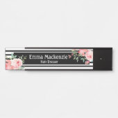 Blumenschild Blume Schwarz und Weiß Türschild (Vorderseite )