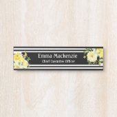 Blumenschild Blume Schwarz und Weiß Türschild (Vorderseite )