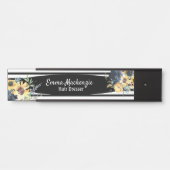 Blumenschild Blume Schwarz und Weiß Türschild (Vorderseite )