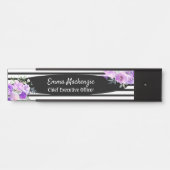 Blumenschild Blume Schwarz und Weiß Türschild (Vorderseite )