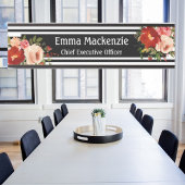 Blumenschild Blume Schwarz und Weiß Türschild