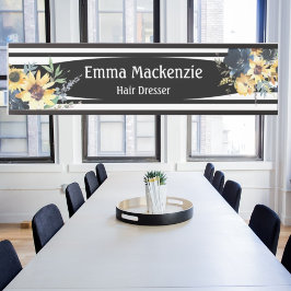 Blumenschild Blume Schwarz und Weiß Türschild