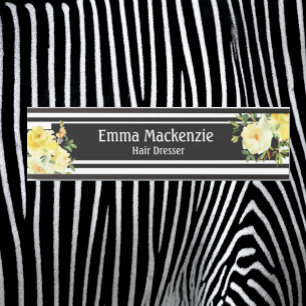 Blumenschild Blume Schwarz und Weiß Türschild