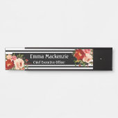 Blumenschild Blume Schwarz und Weiß Türschild (Vorderseite )