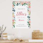 Blumenschild für Frühling, Party für Tee Poster (Küche)