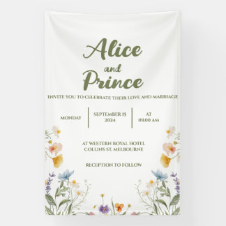 Blumenschild Hochzeitsschild Banner