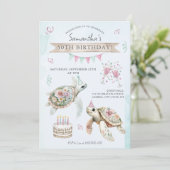 Blumenschildkröte Einladung (Stehend Vorderseite)