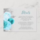 Blumenschildkröte Grau Silver Wedding Details Begleitkarte (Vorderseite)