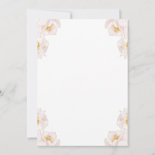 Blumenschirm Glitzer Kinderdusche Einladung (Rückseite)