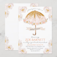 Blumenschirm Glitzer Kinderdusche Einladung