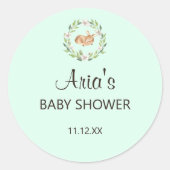 Blumenschläfer auf grünem Duschkopf Umschlag Aufkl Runder Aufkleber (Vorderseite)