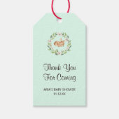 Blumenschläfer auf grüner Baby-Dusche Gefallen Geschenkanhänger (Vorderseite)