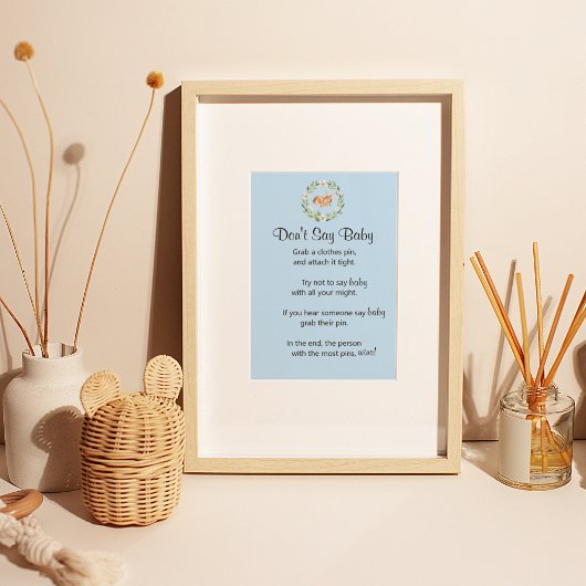 Blumenschläfer "Don't Say Baby" Spiel Poster