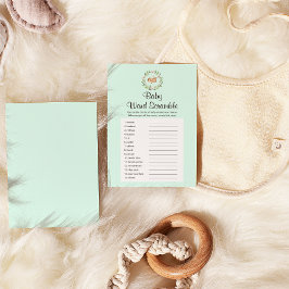 Blumenschläfer Grüne Baby Word Tramble Game Flyer