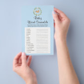 Blumenschläfer Hirsch Baby Word Scramspiel Flyer (Handgriff)