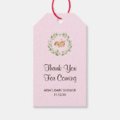 Blumenschläfer Hirschmädchen Baby Dusche Gefallen Geschenkanhänger (Vorderseite)