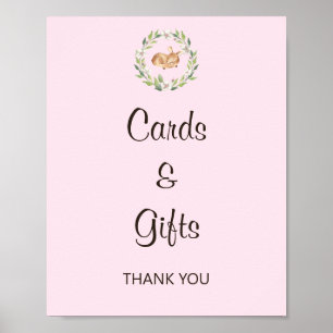 Blumenschläfer Mädchen Kinderkarten & Geschenkschi Poster