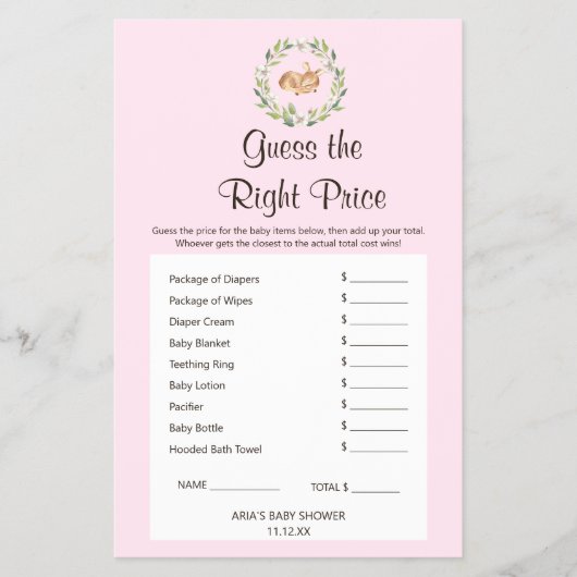 Blumenschläfer Mädchen schätzen den richtigen Prei Flyer (Vorne)