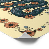 Blumenschlange (blau) poster (Ecke)