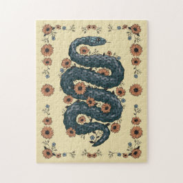 Blumenschlange (blau) puzzle
