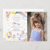 Blumenschlauch zum Geburtstag Einladung mit Foto (Vorne/Hinten)