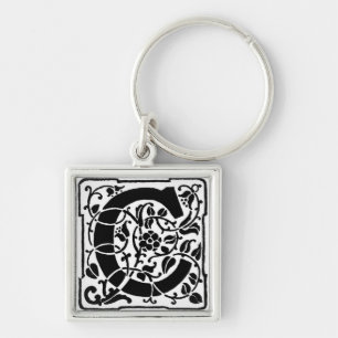 BlumenSchlüsselanhänger des monogramm-"C" - Schlüsselanhänger