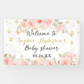Blumenschmetterling Blush Rosa Rose Gold Baby Dusc Banner (Horizontal)