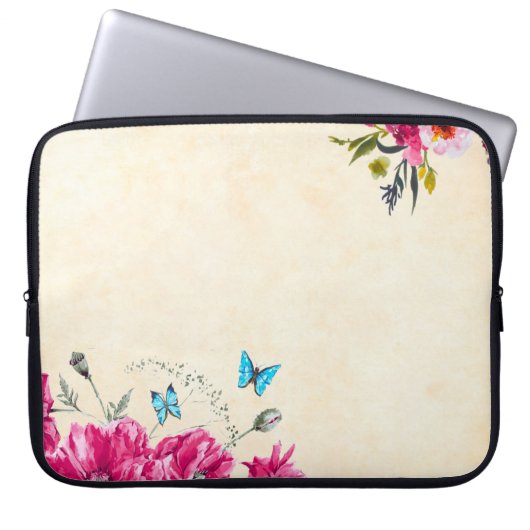 Blumenschmetterling Laptopschutzhülle (Vorderseite)