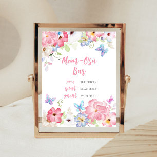 Blumenschmetterling Mom Osa Bar Schild