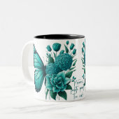 Blumenschmetterling Niedliche Tasse (Vorderseite Links)