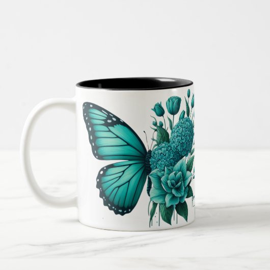 Blumenschmetterling Niedliche Tasse (Links)