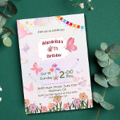 Blumenschmetterling pink & weiß 4. einladung