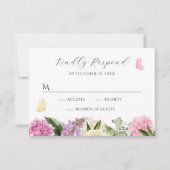Blumenschmetterling RSVP Karte (Vorderseite)
