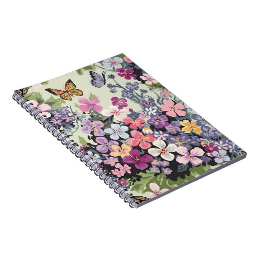 Blumenschmetterling Spiral Foto Notebook Notizblock (Rechte Seite)