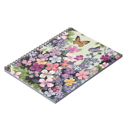 Blumenschmetterling Spiral Foto Notebook Notizblock (Linke Seite)