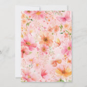 Blumenschmetterling Taufe Rosa Orange Girl Einladung (Rückseite)