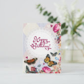Blumenschmetterlinge Geburtstag Postkarte (Stehend Vorderseite)