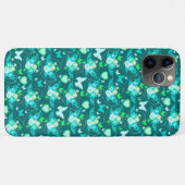 Blumenschmetterlinge & Herzen Jade Green iPhone Ca Case-Mate iPhone Hülle (Rückseite (Horizontal))