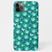 Blumenschmetterlinge & Herzen Jade Green iPhone Ca Case-Mate iPhone Hülle (Rückseite)