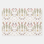 Blumenschmetterlinge und Bienen Geschenkpapier Set (Vorderseite)