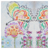 Blumenschmetterlings-Kaleidoskop Stoff (Nahaufnahme)