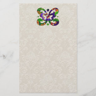 Blumenschmetterlings-Motiv-Briefpapier Briefpapier