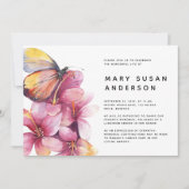 Blumenschmetterlingsfeier zum Gedenken an das Lebe Einladung (Vorderseite)