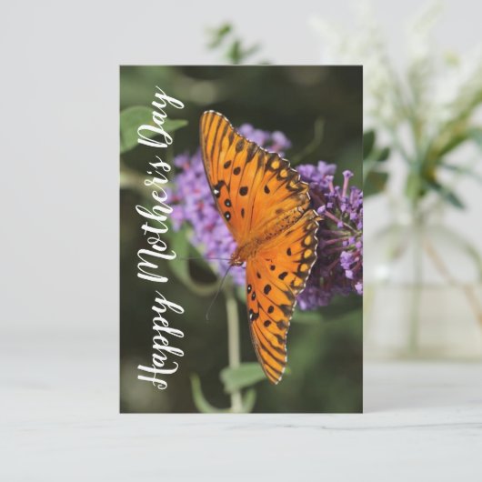 Blumenschmetterlingskarte Dankeskarte (Stehend Vorderseite)