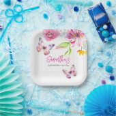 Blumenschmetterlingswaage Pappteller (Party)